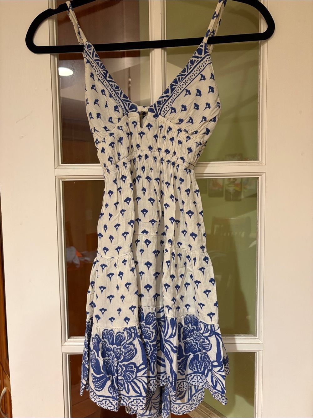 White and Blue Printed Sundress